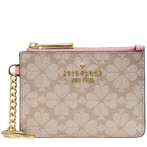 Kate Spade Spade Flower Key Ring Card Holder - Dark Beige Grapefruit Multi KN773