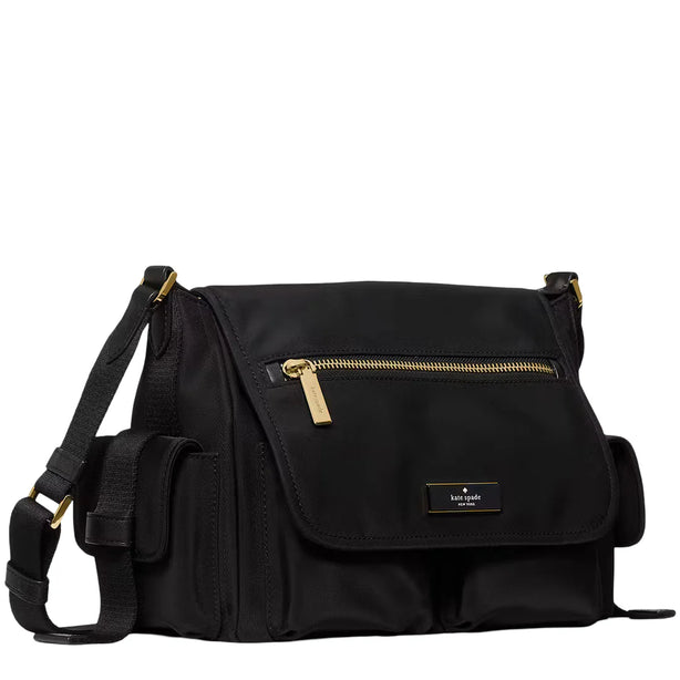 Kate Spade Carter Nylon Messenger Cargo Crossbody Bag - Black KN672