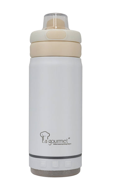 La Gourmet Hydrotune 350ML Thermal Bottle with Bluetooth Speaker - White