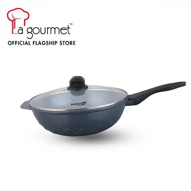 La gourmet Shogun Kyoto Ceragan 32cm Wok with Cover (Induction) - New
