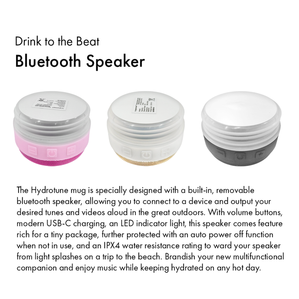 La Gourmet Hydrotune 600ML Thermal Mug with Bluetooth Speaker - Pink
