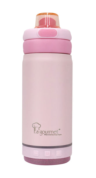 La Gourmet Hydrotune 350ML Thermal Bottle with Bluetooth Speaker - Pink