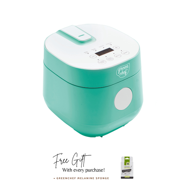 GreenChef Go Grains! Rice & Grains Cooker – Turquoise+ GreenPan Melamine Sponge
