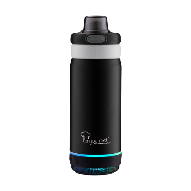 La Gourmet Hydrotune 350ML Thermal Bottle with Bluetooth Speaker - Black