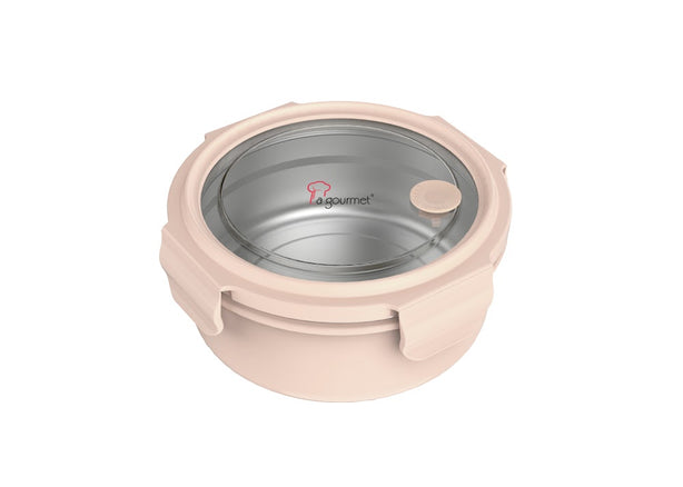La gourmet Sassy Collection 1000ml Lunch Box Round - Milk Tea