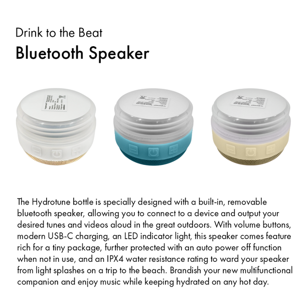 La Gourmet Hydrotune 500ML Thermal Bottle with Bluetooth Speaker - White
