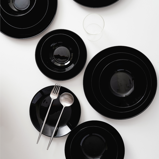 La Gourmet Pearl Luxe 20 Pcs Dinnerware Set - Black
