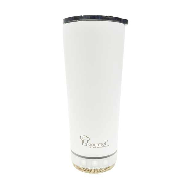 La Gourmet Hydrotune 600ML Thermal Mug with Bluetooth Speaker - White