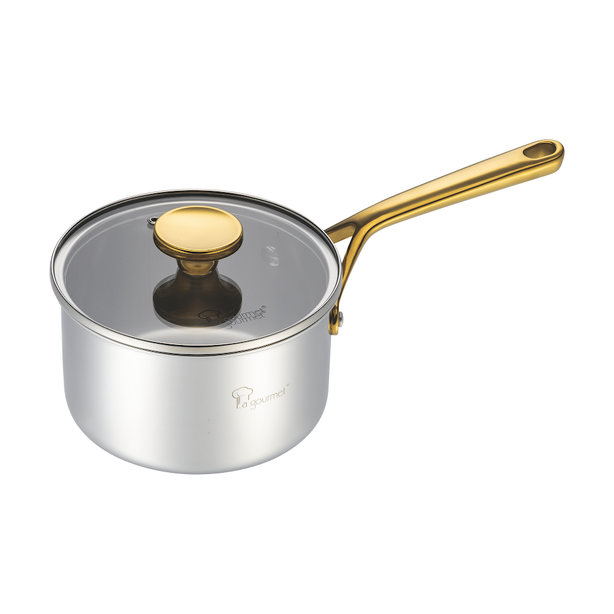 La Gourmet Pro Collection Aureon 16cm Saucepan with Glass Lid