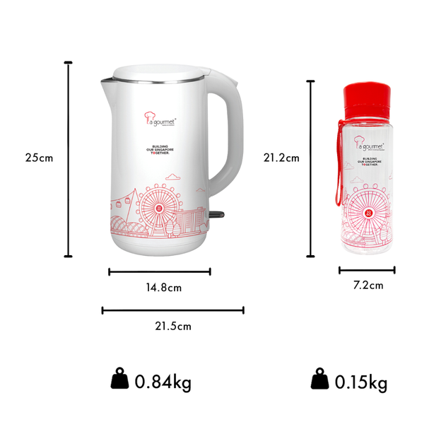La Gourmet Bundle Deal - Shogun Ceragan SG60 28 cm Wok + 1.8L Seamless Electric Kettle + 600ML Tritan Bottle