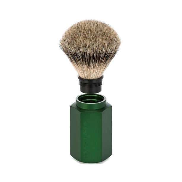 MUHLE Hexagon Forest Shaving Set with Safety Razor & Silvertip Badger Shaving Brush