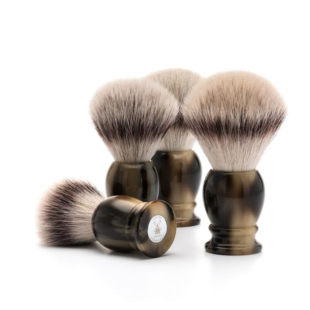 MUHLE Classic, High-Grade Resin Horn Brown, Size M 21mm Silvertip Badger Shaving Brush