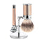 MUHLE Traditional, Chrome-Rose Gold plated Metal, Shaving Set - Safety Razor, Silvertip Fibre® Shaving Brush