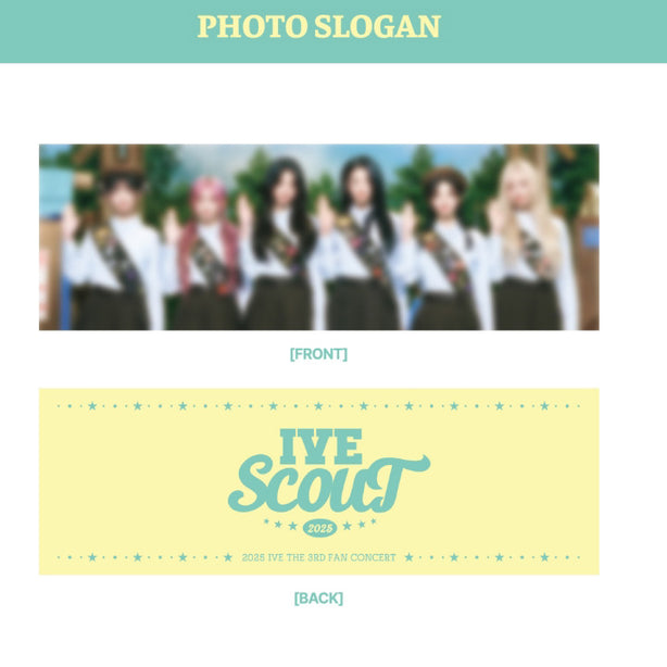 2025 IVE THE 3RD FAN CONCERT IVE SCOUT Photo Sloganl(International Shipping)