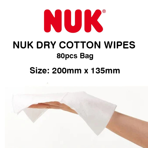 NUK Dry Cotton Wipes 80pcs x 6  | Bundle of 2