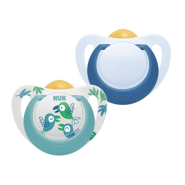NUK Star Day Latex Soother Pacifier 2pcs/box - 6-18 months  | Bundle of 2 - Bird