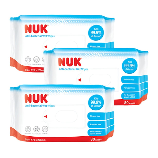 NUK Anti Bacterial Wipes 80pcs x 3  | Bundle of 2