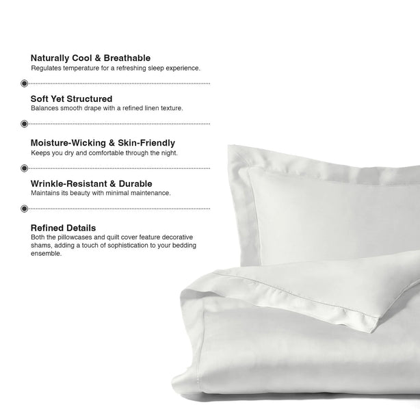 Bellami Heirloom 1200TC Tencel Bedding Set Hemstitch Luxury Cooling Bedsheets