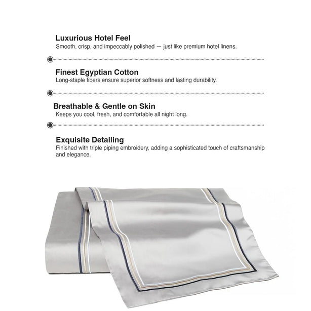Bellami Hotel De Luxe Speedy Egyptian Cotton Bedding Set with Triple Embroidery Stitch