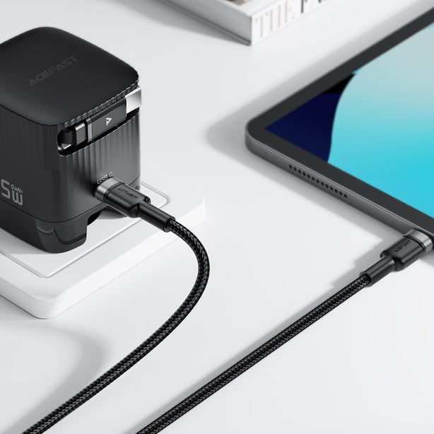 Acefast C22-02 USB-C to 2*USB-C 100W Aluminum Alloy Charging Data Cable - Black
