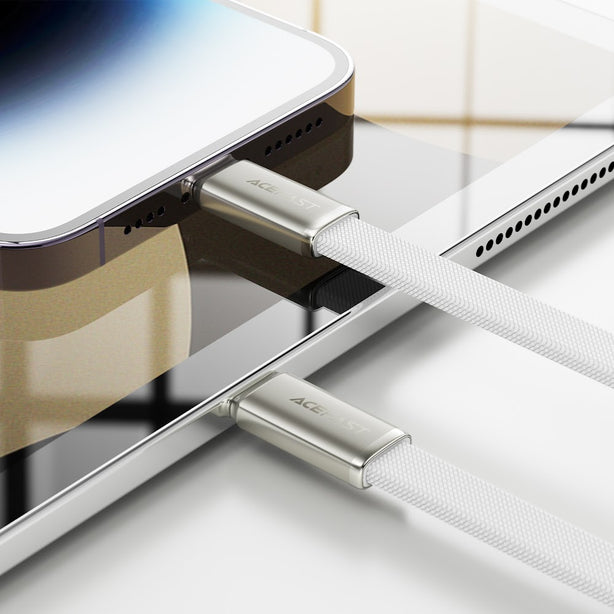 Acefast C24-01 Ultra-Thin Charging Data Cable USB-C to Lightning (1.2m) - White