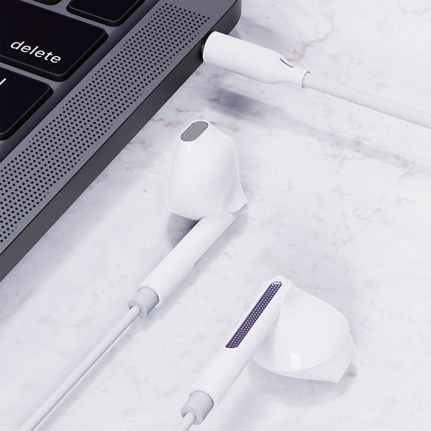 Acefast L14 3.5mm Semi-In-Ear Wired Earphones With Mic - White