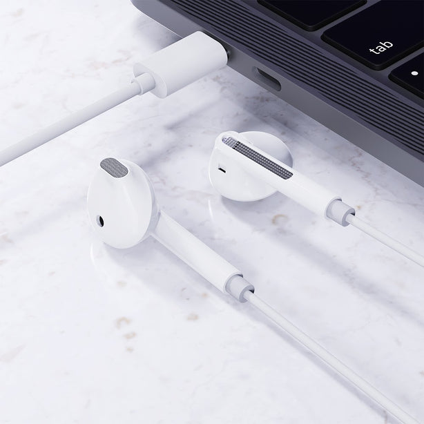 Acefast L13 USB-C Semi-In-Ear Wired earphones With Mic - White