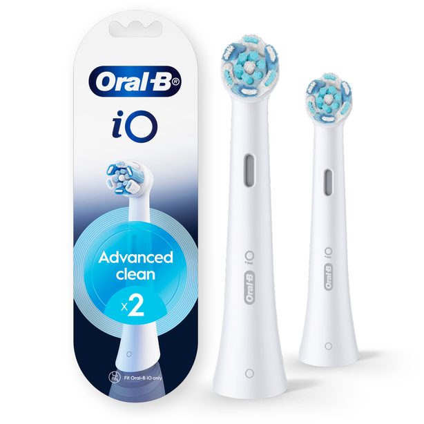 Oral-B iO Advance Clean Toothbrush Heads, White, Pack of 2 Counts