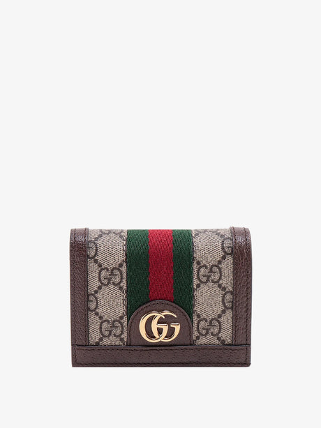 Gucci GG Supreme canvas and leather wallet - Acero