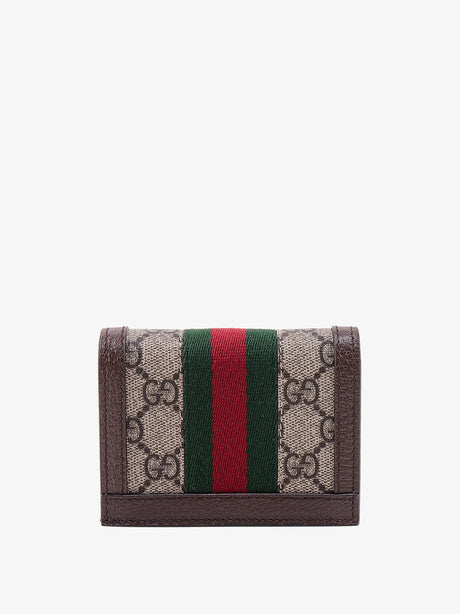 Gucci GG Supreme canvas and leather wallet - Acero