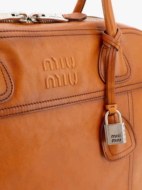 Miu Miu Vivant leather handbag - Cognac