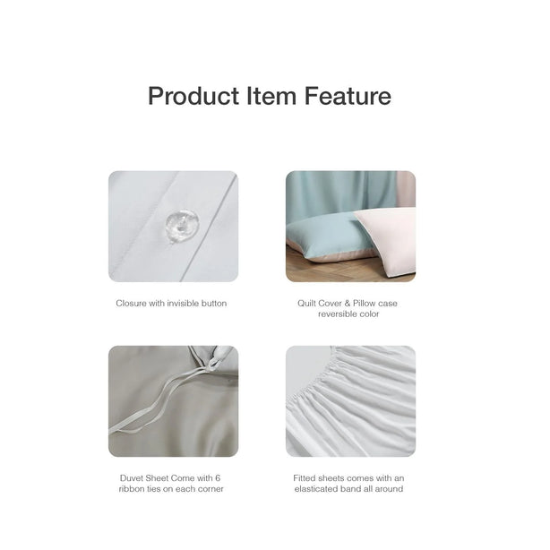 Intero Lumier Micro Tencel Solid Eniz Bedding Collection  1500TC - Ivory