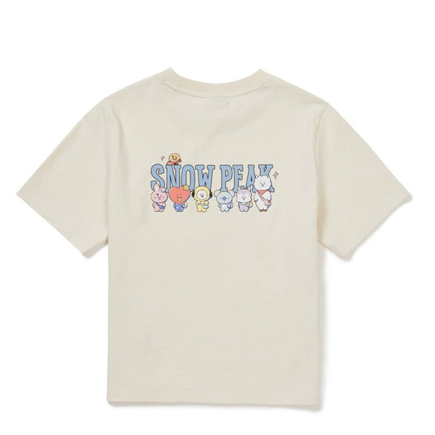 BT21 Women Semi Crop Short Sleeve T-Shirt Pastel Yellow(International Shipping)