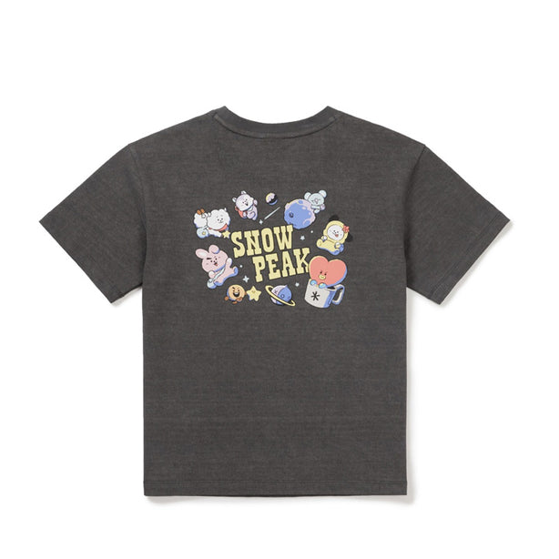 BT21 Kids Graphic Short Sleeve T-Shirt Dark Charcoal(International Shipping)