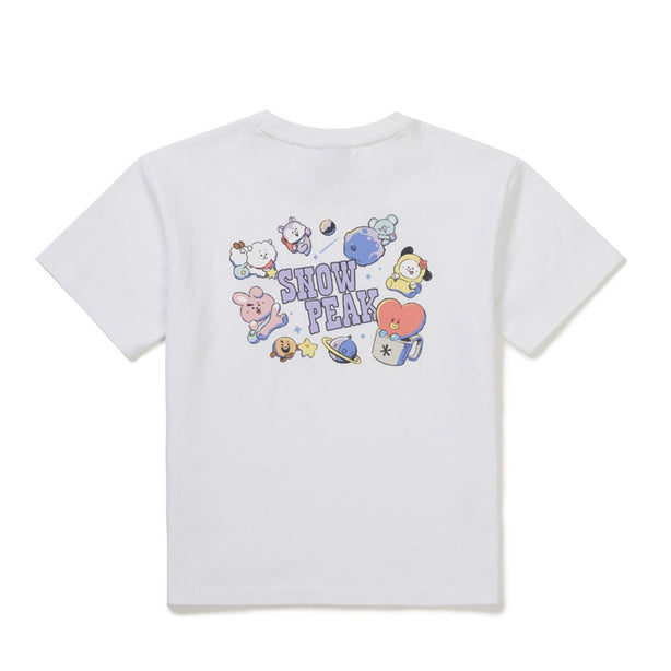 BT21 Kids Graphic Short Sleeve T-Shirt Light White(International Shipping)