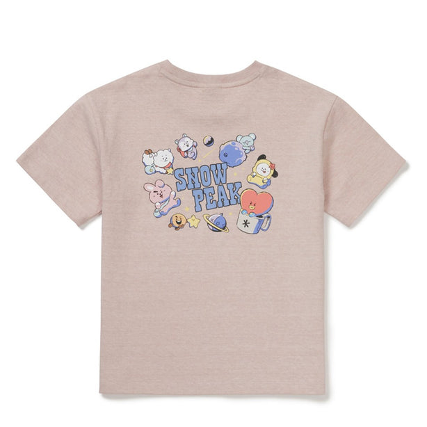 BT21 Kids Graphic Short Sleeve T-Shirt Light Pink(International Shipping)