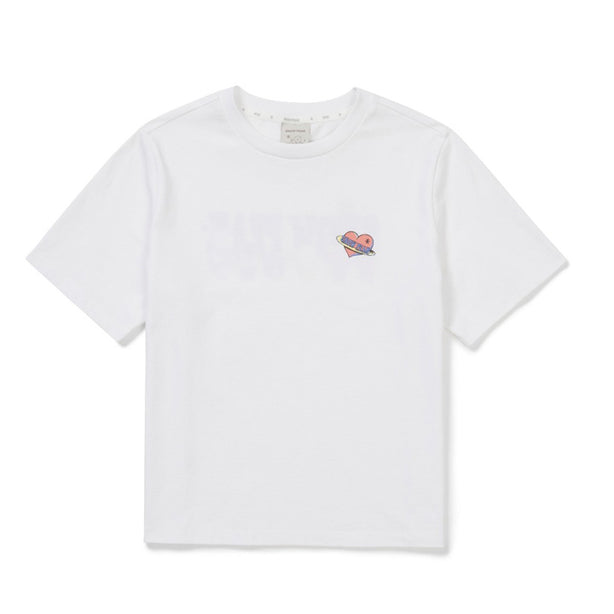 BT21 Women Semi Crop Short Sleeve T-Shirt White(International Shipping)