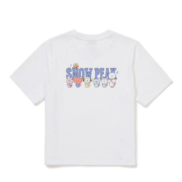BT21 Women Semi Crop Short Sleeve T-Shirt White(International Shipping)
