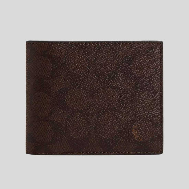 COACH Men's 3 In 1 Wallet In Signature Canvas Mahogany Multi PRINT VARIES RS-CX209