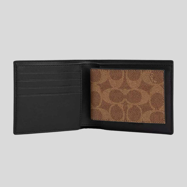 COACH Men's 3 In 1 Wallet In Signature Canvas Mahogany Multi PRINT VARIES RS-CX209