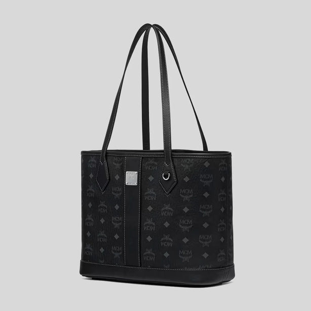MCM Small Liz Shopper in Visetos Black RS-MWPGSLR03BK001
