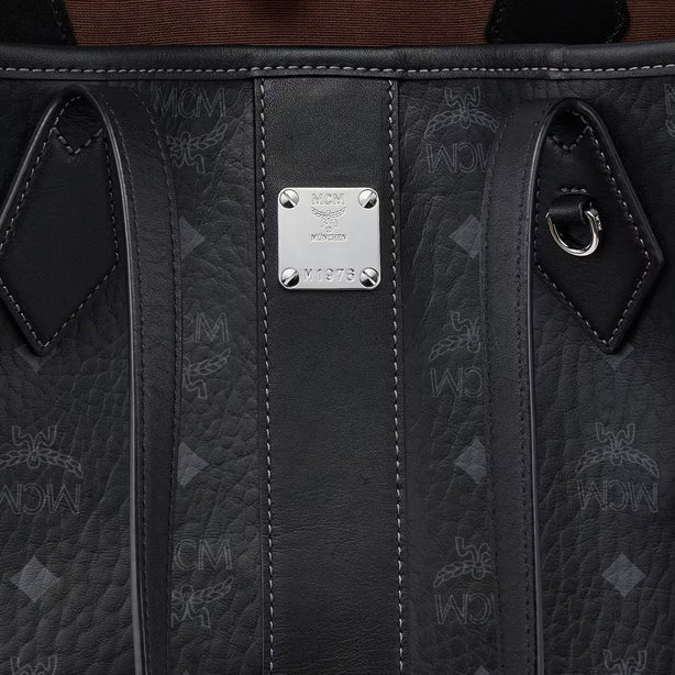 MCM Small Liz Shopper in Visetos Black RS-MWPGSLR03BK001