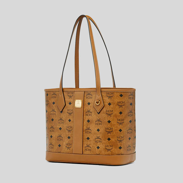 MCM Small Liz Shopper in Visetos Cognac RS-MWPGSLR03CO001