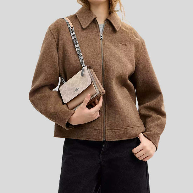 COACH Mini Klare Crossbody Bag In Signature Canvas Sand/Taupe RS-CW206