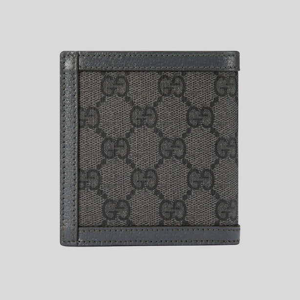 GUCCI Ophidia GG Supreme Print Bi-Fold Wallet Grey RS-732016