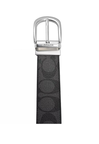 Coach Mens Classic Buckle Cut To Size Reversible Belt 38MM - Black
