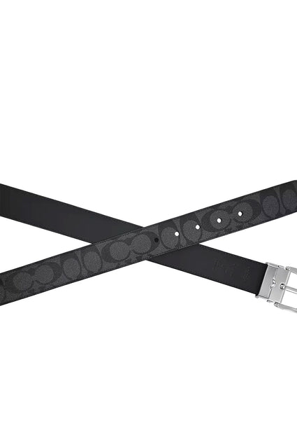 Coach Mens Classic Buckle Cut To Size Reversible Belt 38MM - Black