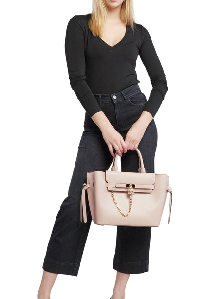Michael Kors Hamilton Legacy Small Leather Belted Satchel - Soft Pink