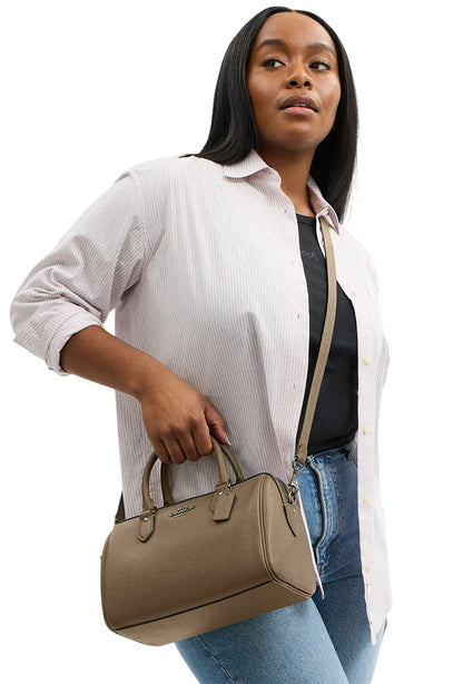 Coach Rowan Satchel Bag - Dark Stone
