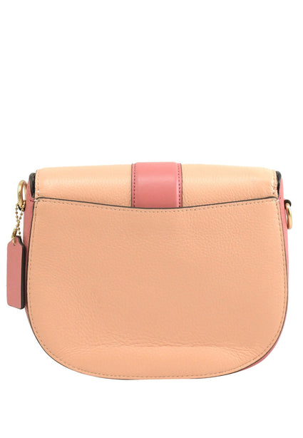Coach [CLEARANCE] Coach Georgie Saddle Bag In Colorblock - Faded Blush
